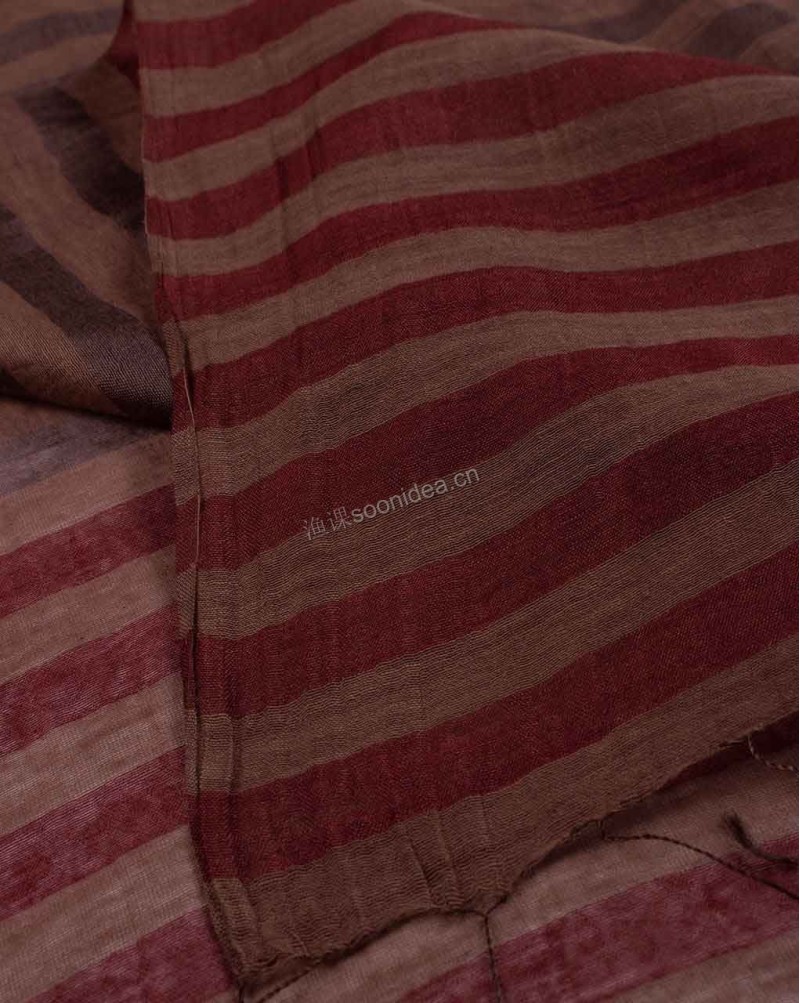 Brown Maroon Stripes Woven Bhagalpuri Viscose Tussar Stole 